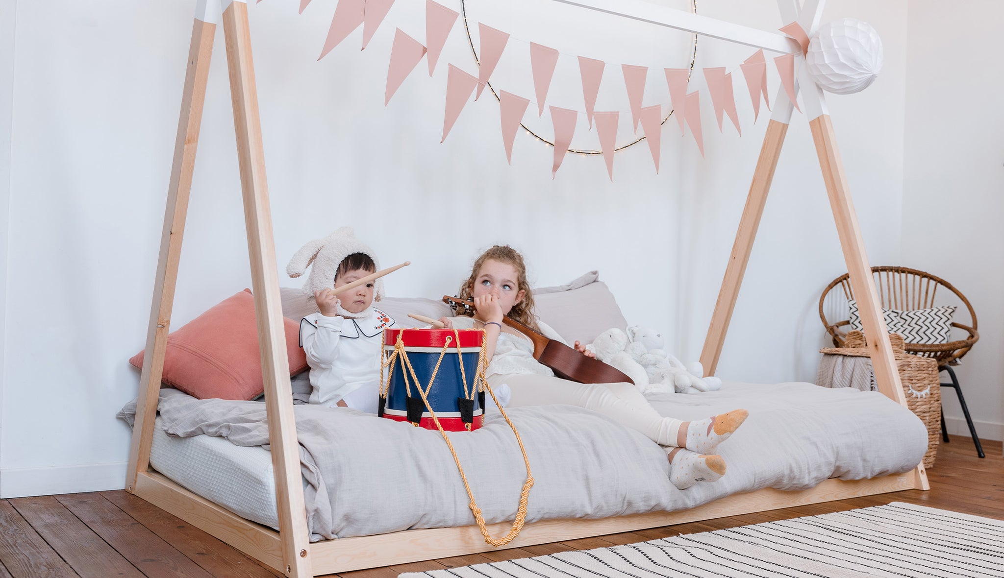 cama casita infantil cuna método montessori.(90 x1,40)