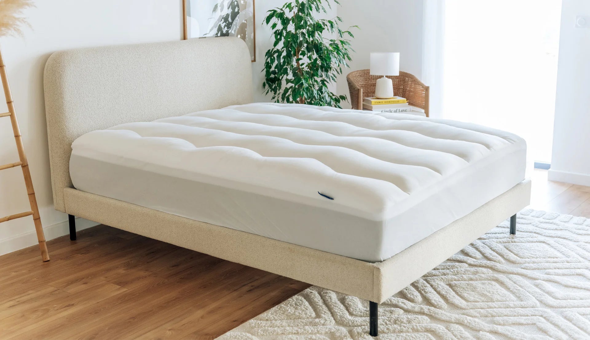 Sábana bajera ajustable para topper de colchón de algodón superior 140 x 200  cm